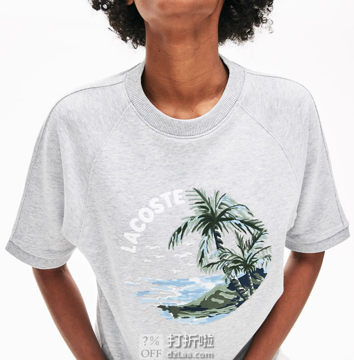 LACOSTE 法国鳄鱼 时尚休闲印花 女式短袖圆领卫衣 0码2.4折.63 海淘转运到手约¥311 天猫¥774