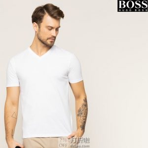 Hugo Boss 雨果博斯 基础款 男式V领短袖T恤 S码4.3折$29.12 海淘转运到手约￥221