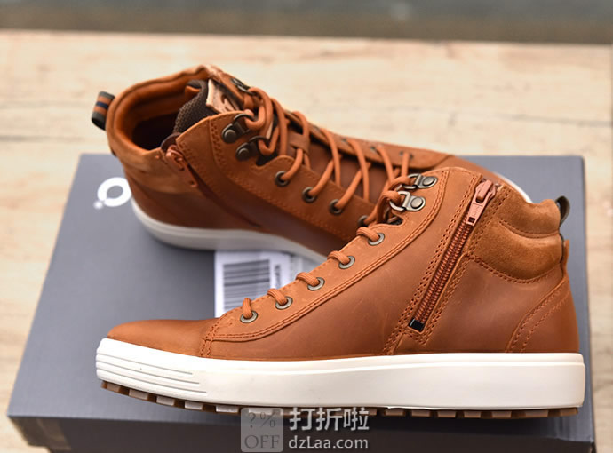 ECCO 爱步 柔酷7号 Tred 侧拉链男式高帮板鞋 休闲鞋 43码4.4折.15 海淘转运到手约￥607