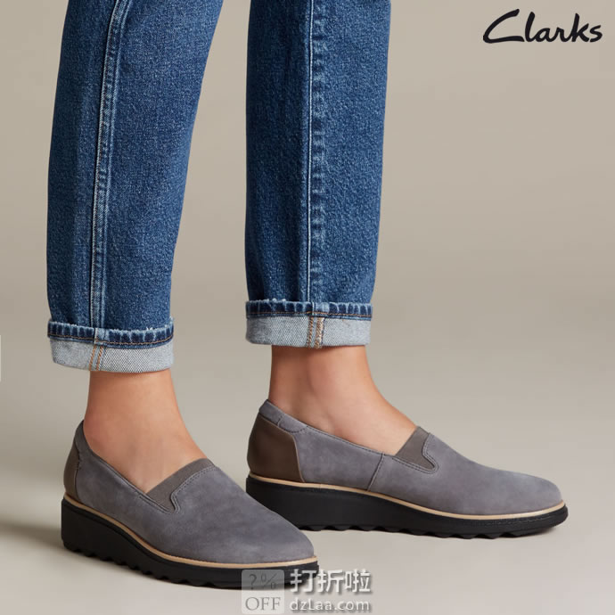 clarks 其乐 Sharon Dolly 厚底坡跟 女式乐福鞋 37码2.2折.44 海淘转运到手约￥234