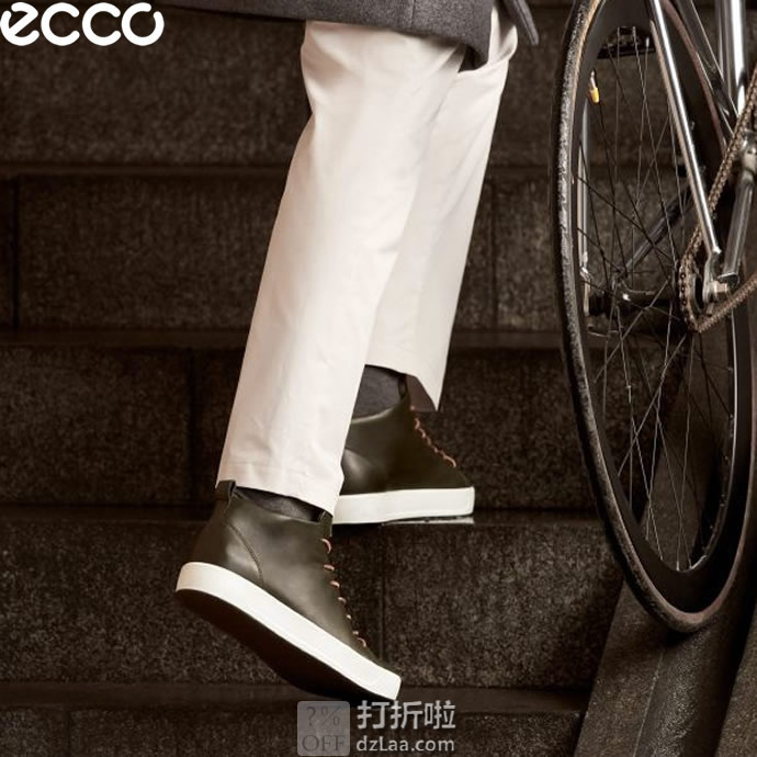 断码3.8折 ECCO 爱步 柔酷8号 男式高帮休闲鞋 .93 海淘转运到手约¥628 天猫¥1640