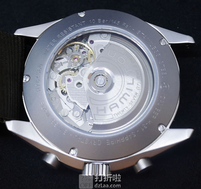 HAMILTON 汉密尔顿 卡其航空系列 2眼计时 男式自动机械表 H76456955 优惠码折后9 海淘转运关税补贴到手约¥4970 国内¥11560