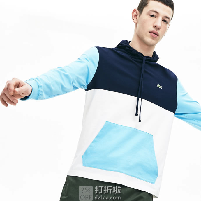 Lacoste 法国鳄鱼 男式撞色连帽卫衣 3.9折.29起 海淘转运到手约¥351