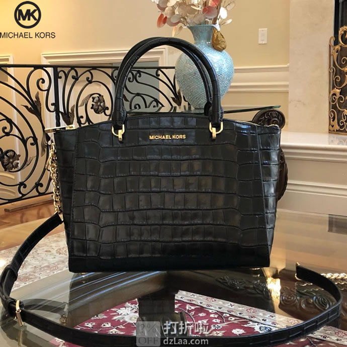 Michael Kors 迈克·科尔斯 ELLIS系列 压花版 大号女式手提包 2.6折5 海淘转运到手约¥965