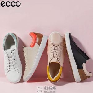 ECCO 爱步 Soft 7 Street 柔酷7号 拼色 女式休闲板鞋 41码2.2折$56.04 海淘转运到手约￥478 天猫￥1389