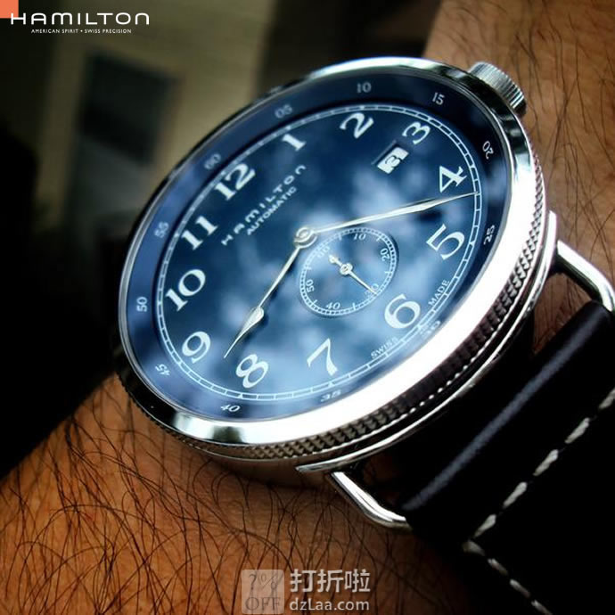Hamilton 汉密尔顿 卡其海军先锋系列 小秒针男式机械表 H78415733 优惠码折后1.1史低 海淘转运关税补贴到手约￥3166
