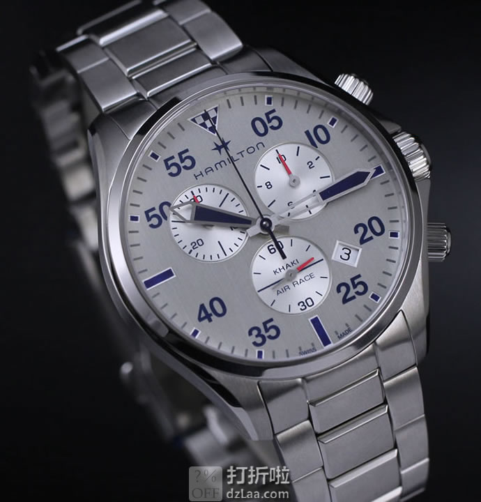 Hamilton 汉密尔顿 Khaki Aviation 卡其航空系列 H76712151 三眼计时 男式石英表 优惠码折后9史低 海淘转运关税补贴到手约¥1893 国内¥6750