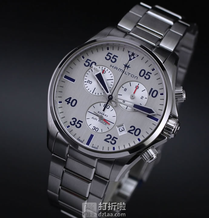 Hamilton 汉密尔顿 Khaki Aviation 卡其航空系列 H76712151 三眼计时 男式石英表 优惠码折后9史低 海淘转运关税补贴到手约¥1893 国内¥6750