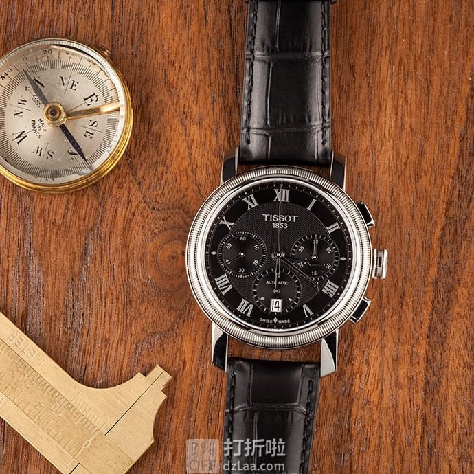 TISSOT 天梭 Bridgeport 港湾系列 T097.427.16.053.00 男式机械表 计时表 优惠码折后1.99 海淘转运关税补贴到手约¥4107