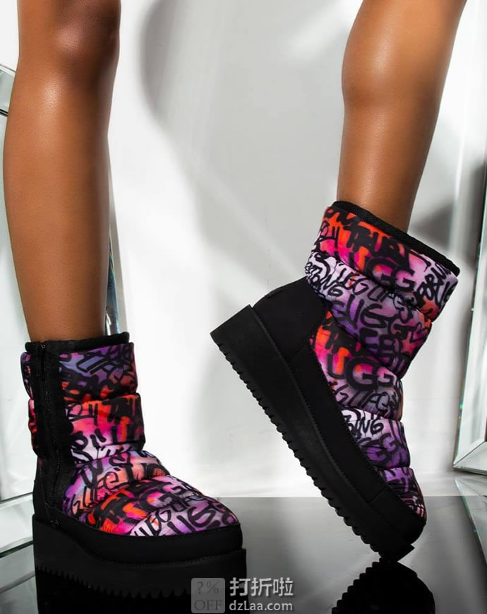 UGG Ridge Graffiti Pop 防水保暖 女式厚底雪地靴 短靴 3.5折.93 海淘转运到手约¥576