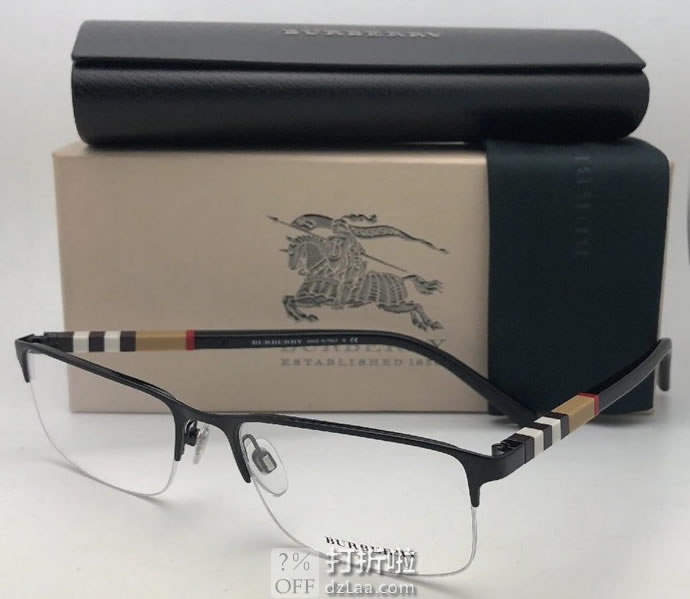 Burberry 博柏利 巴宝莉 男式钯金金属半框眼镜架 BE1282 4.6折4.4 海淘转运到手¥789