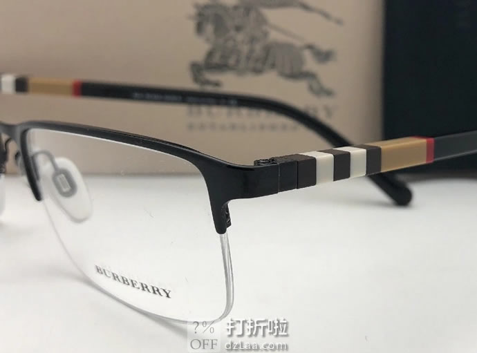 Burberry 博柏利 巴宝莉 男式钯金金属半框眼镜架 BE1282 4.6折4.4 海淘转运到手¥789