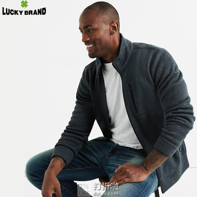 Lucky Brand 幸运牛仔 Shearless 男式抓绒夹克 M码2.4折.14 海淘转运到手约￥189