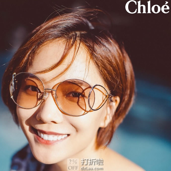 Chloe 蔻依 圆框复古水滴型 女式太阳镜 CE124S 4.1折.99 海淘转运到手￥629
