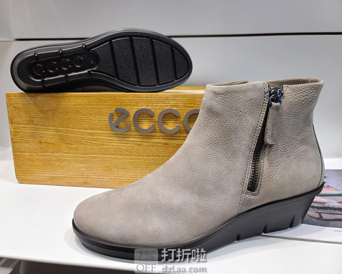 ECCO 爱步 Skyler斯凯乐系列 双侧拉链 女式坡跟踝靴 5折.99 海淘转运到手约￥490 2色多码可选