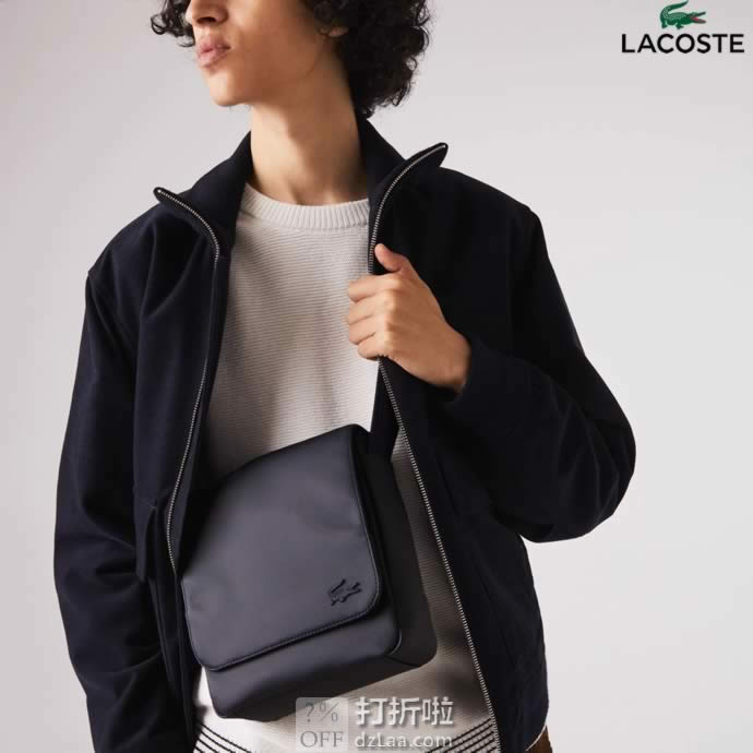 金盒特价 Lacoste 法国鳄鱼 纯色轻便 男式斜挎包 5.6折.2 海淘转运到手约¥441