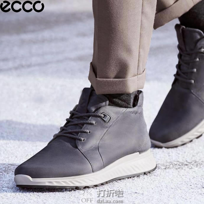 ECCO 爱步 St.1适动系列 Hydromax防泼水 羊毛内里 男式休闲鞋 836324 ￥634.16