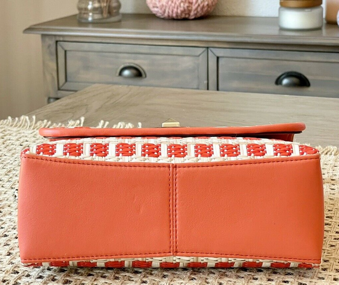 Kate Spade 凯特·丝蓓 Natalia 草编款 小号旋锁翻盖链条单肩包 3.6折9.97 海淘转运到手约¥887