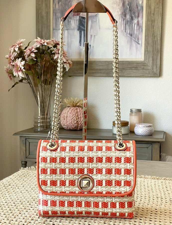 Kate Spade 凯特·丝蓓 Natalia 草编款 小号旋锁翻盖链条单肩包 3.6折9.97 海淘转运到手约¥887